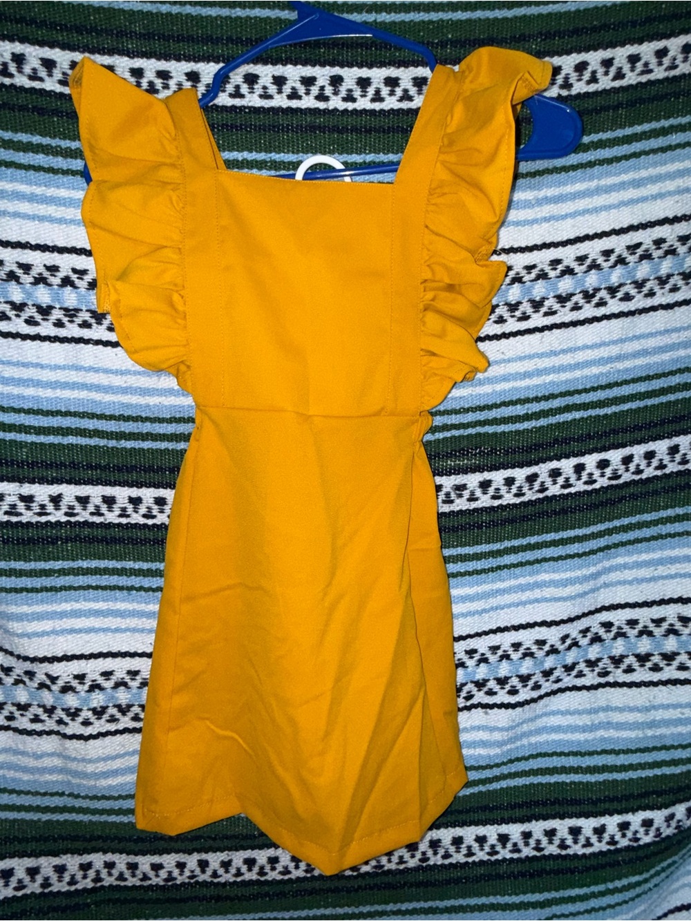 Girls' Sunflower Yellow Ruffle-Sleeve Casual Dress